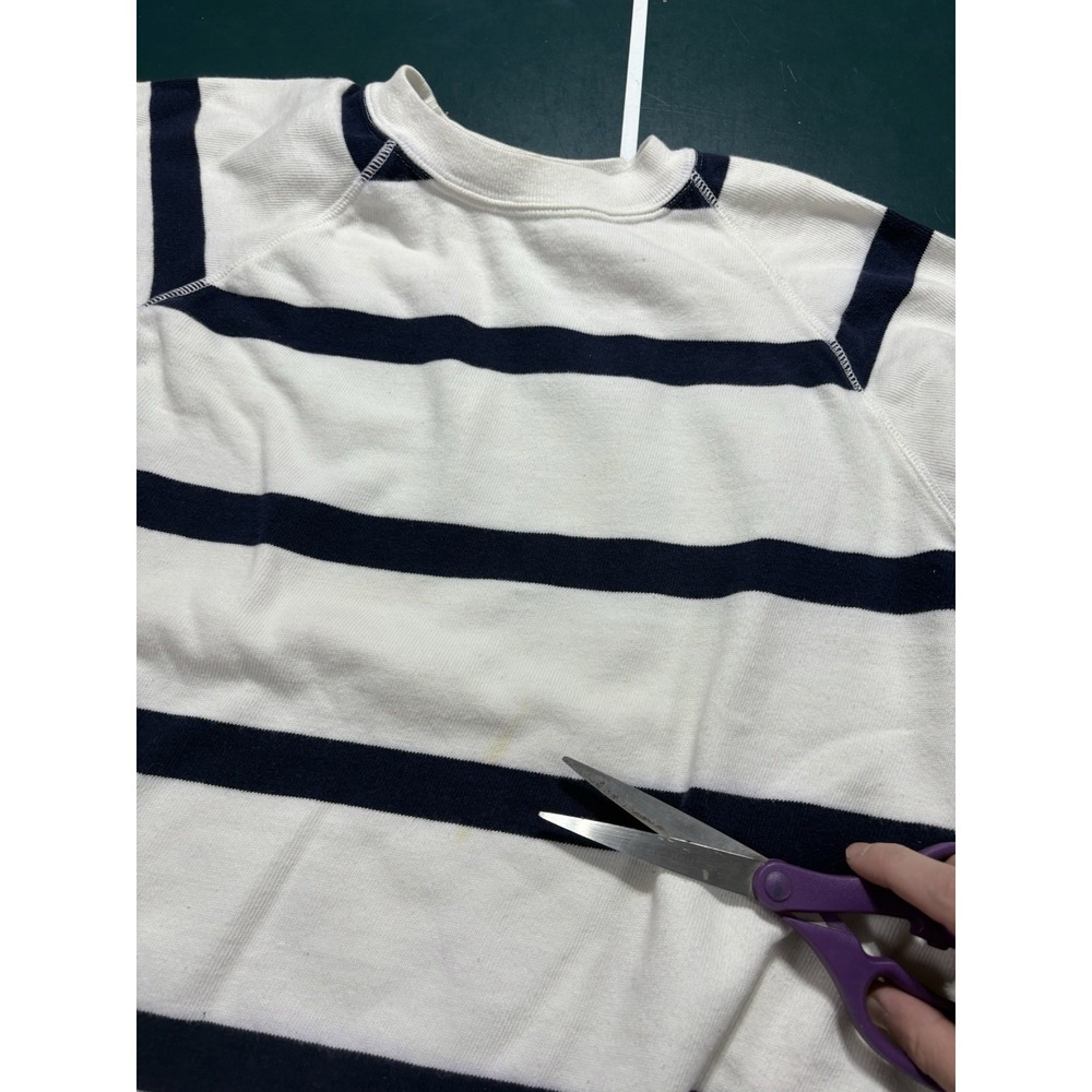 Vtg United Colors of Benetton Striped Crewneck Sweatshirt Large Italy 80s 90s - Picture 6 of 14